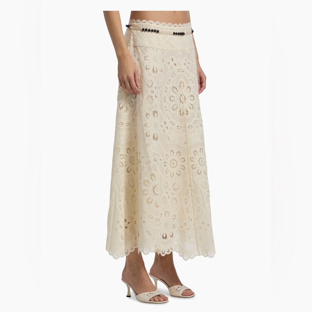 Zimmermann  Rhiannon Lace Cotton A-Line Midi-Skirt. Size 1 - Picture 4 of 7